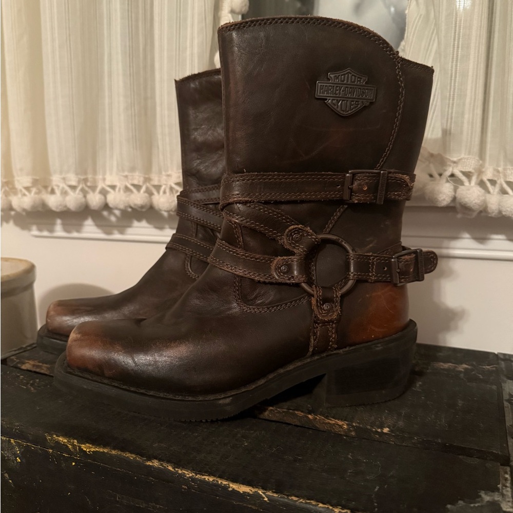 Harley-Davidson Dark Brown Leather Boots